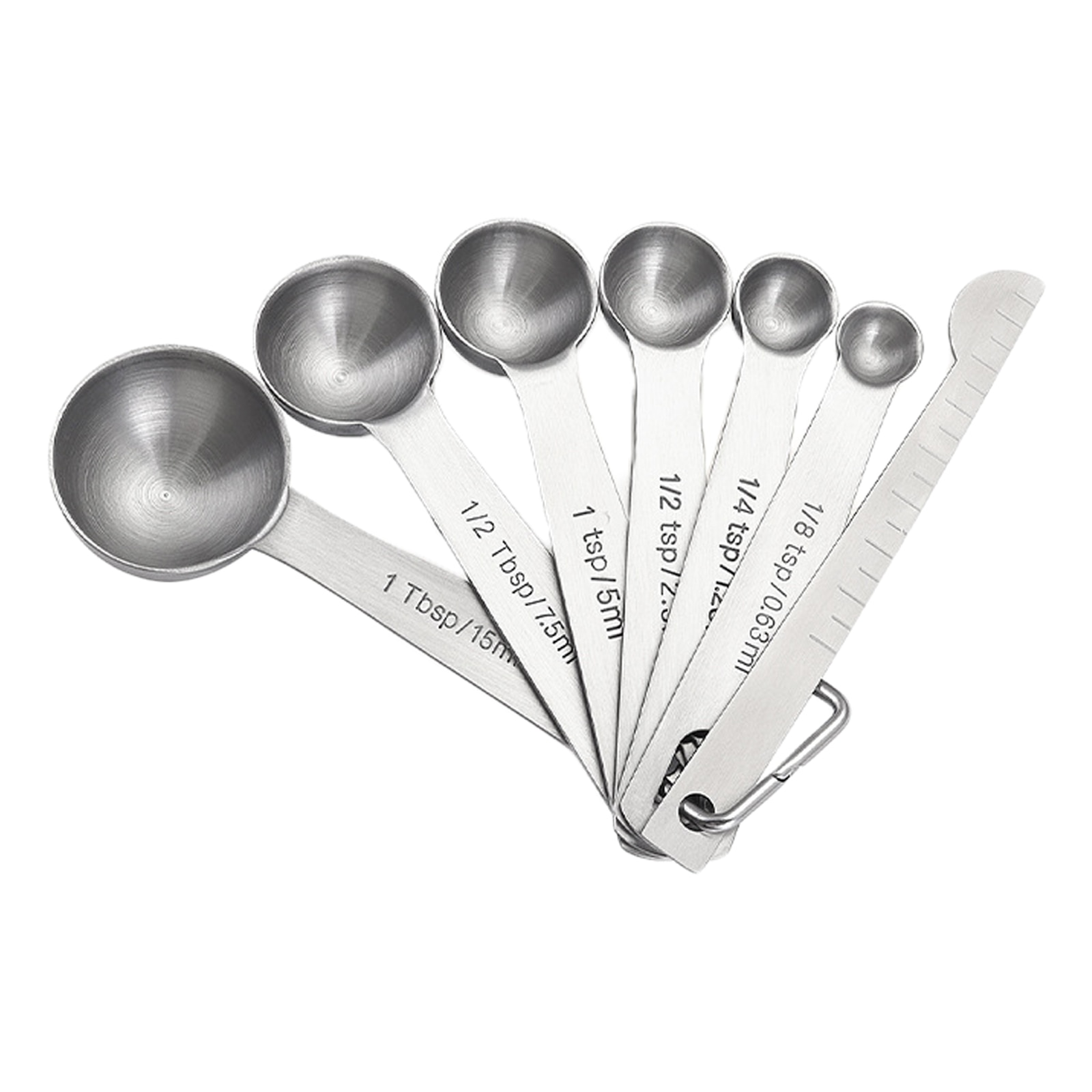 6 PCS Measuring Spoons Set with Measuring Ruler for Dry and Liquid Stainless Steel Heat Resistant Cookware Set Kitchen Gadgets