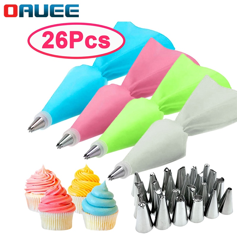 8/16/26Pcs Cake decorating beak Nozzle Set Silicone Pastry Bag Kitchen Cake Icing Piping Cream Cake Decorating Tools Pastry Bags| | - AliExpress