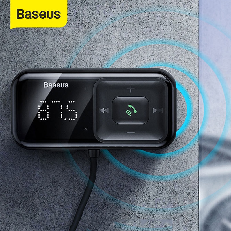 Baseus Car Bluetooth 5.0 Wireless FM Transmitter MP3 Player Receiver 3A Dual USB Car Charger Cigarette Lighter For Samsung
