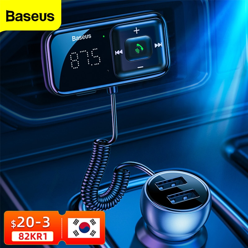 Baseus FM Modulator Transmitter Bluetooth 5.0 FM Radio 3.1A USB Car Charger Handsfree Car Kit Wireless Aux Audio FM Transmiter|FM Transmitters| - AliExpress