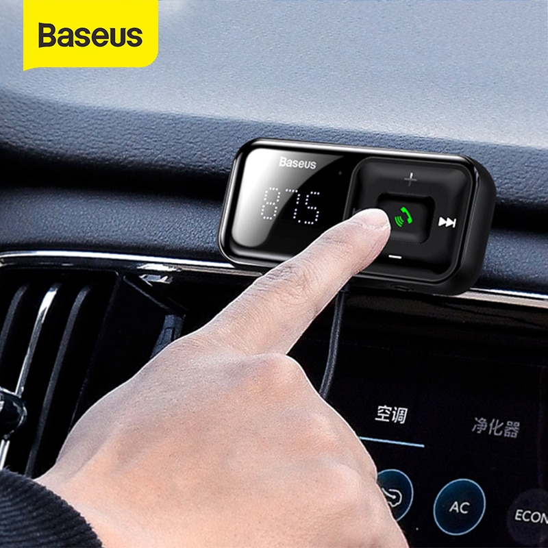 Baseus FM Transmitter Car Bluetooth 5.0 FM Radio Modulator Car Kit 3.1A USB Car Charger Handsfree Wireless Aux Audio MP3 Player|Car Chargers| - AliExpress