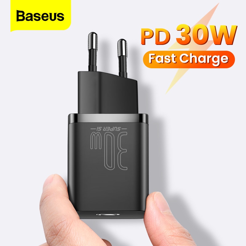 Baseus Super Si 30W USB C Charger For Macbook iPad Pro QC PD 3.0 Fast Charging Type C Charger For iPhone 12 11 Pro XS Max Xiaomi
