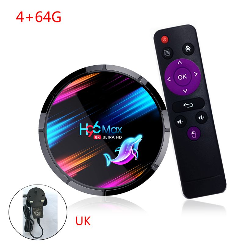 H96 MAX X3 Smart TV Box S905X3 2.4G/5G Wifi BT4.0 Media Set Top Box 4+32GB/64GB/128GB for An-droid 9.0 Systems F3MA