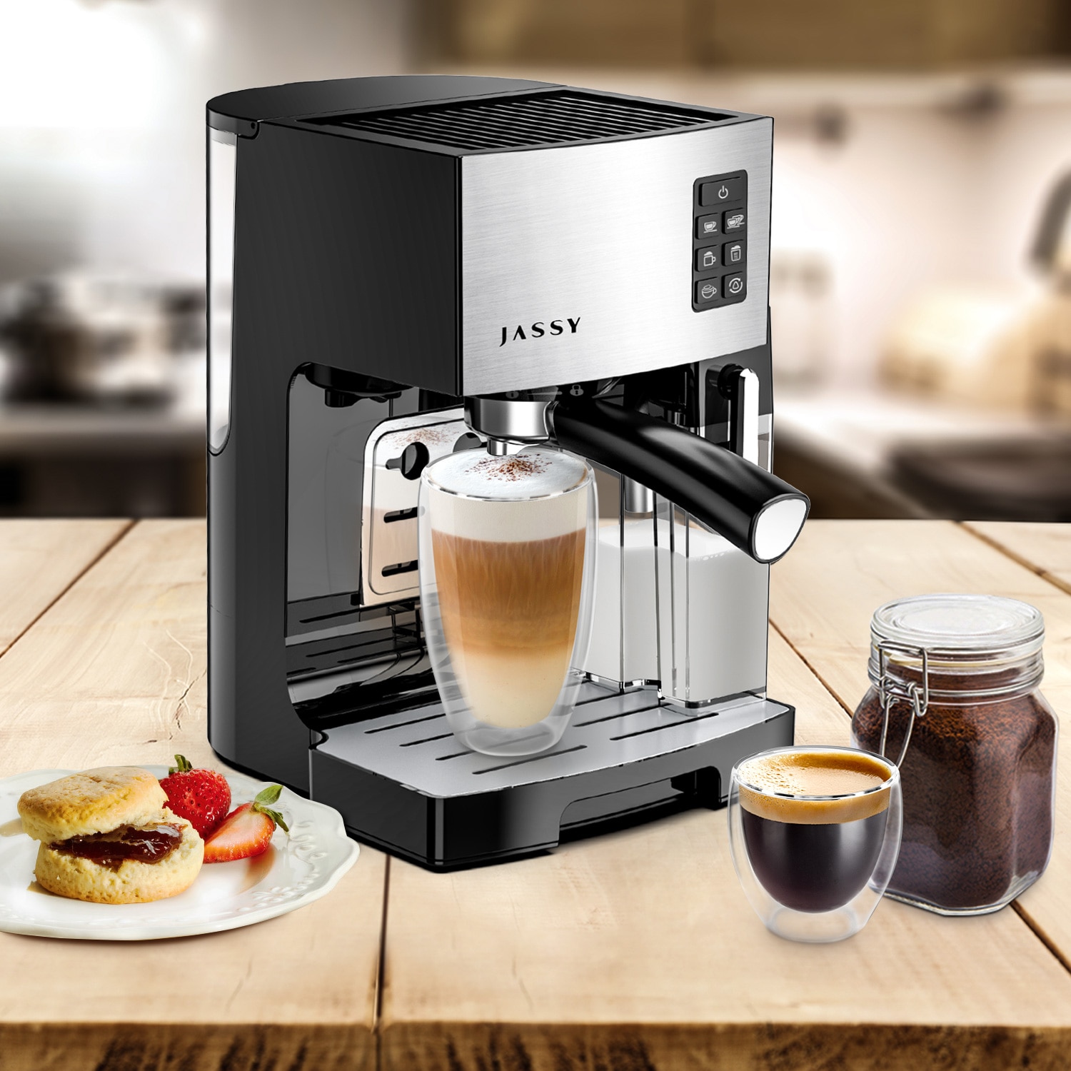 JASSY Coffee Maker One Touch Espresso Machine 19 Bar High Pressure Automatic Coffee Machine With Automatic Milk Frothing System|Coffee Makers| - AliExpress