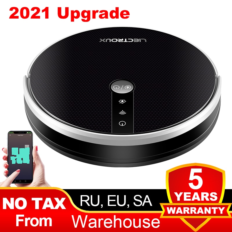 LIECTROUX C30B Robot Vacuum Cleaner, Map Navigation with Memory,Wifi APP Control,6000pa Suction Power,Smart Electric Water Tank