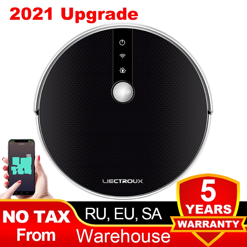 LIECTROUX C30B Robot Vacuum Cleaner Smart Mapping,App & Voice Control,6000Pa Suction,Wet Mopping,Floor Carpet Cleaning & Washing