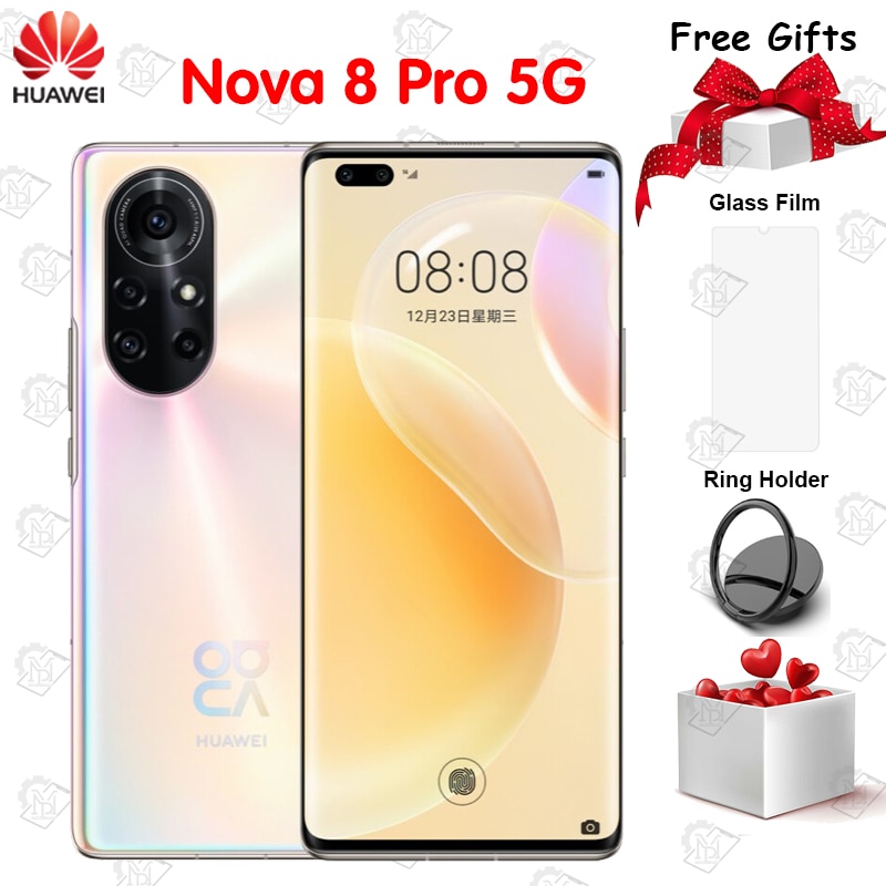 Original Huawei Nova 8 Pro 5G Mobile Phone 6.72 Inch 120Hz OLED Screen 8G+128G Kirin 985 64MP Camera 66W Super Charge Smartphone