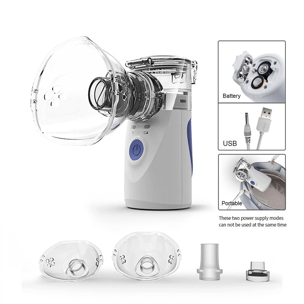 Portable Ultrasonic Mesh Nebulizer Mini Handheld Respirator Humidifier Health Care Children Adult Home Inhaler Machine Atomizer