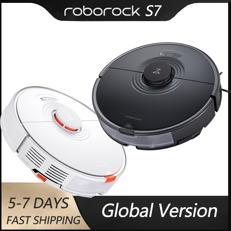 Roborock S7 Robot Vacuum Cleaner for Home Sonic Mopping Upgraded Floating Brush Auto Sweep Dust Sterilize with Large Water Tank