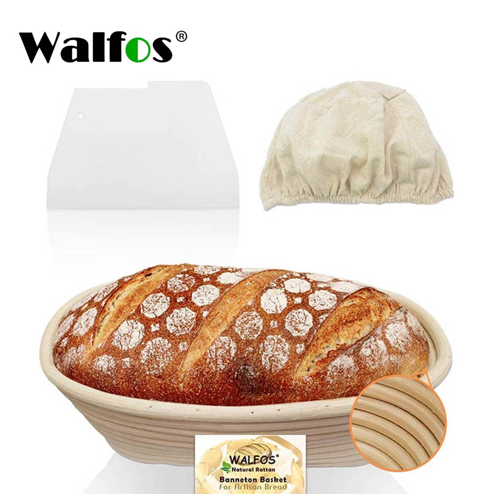 Walfos 10 inch Oval Banneton Proofing Basket Set French Style Sourdough Bread Basket, Included 100% Natural Rattan|Cookware Inserts| - AliExpress