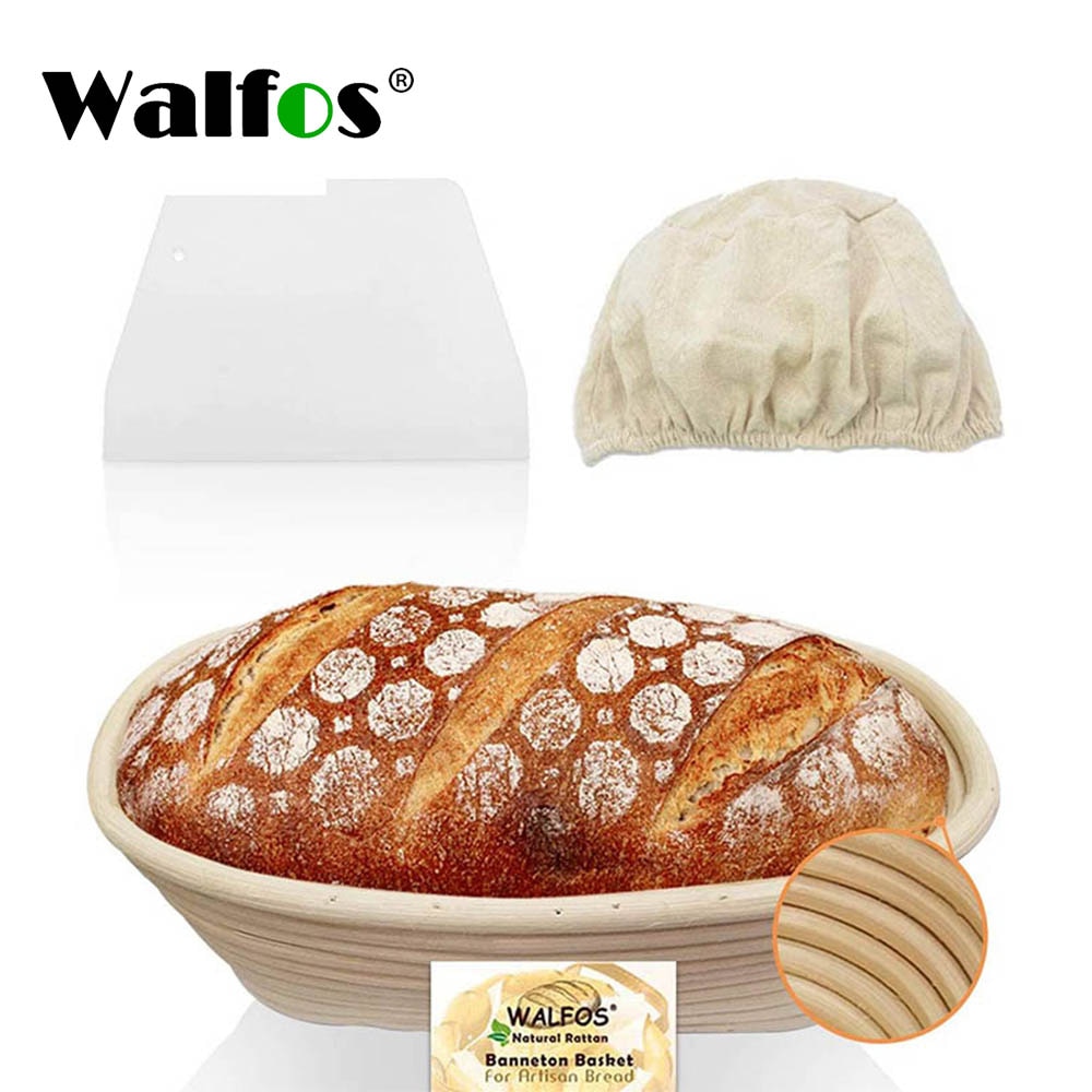 Walfos 10 inch Oval Banneton Proofing Basket Set French Style Sourdough Bread Basket, Included 100% Natural Rattan|Cookware Inserts| - AliExpress
