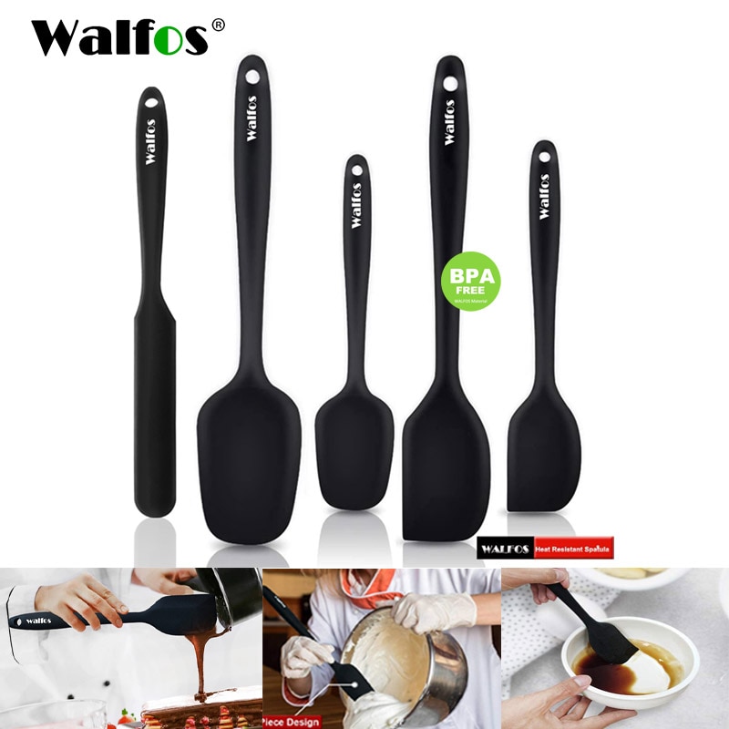 Walfos 5PCS/Set Non Stick Silicone Spatula Baking Pastry Heat Resistant Silicone Spatula Kitchen Utensil Coffee Cooking Tool|Cooking Tool Sets| - AliExpress