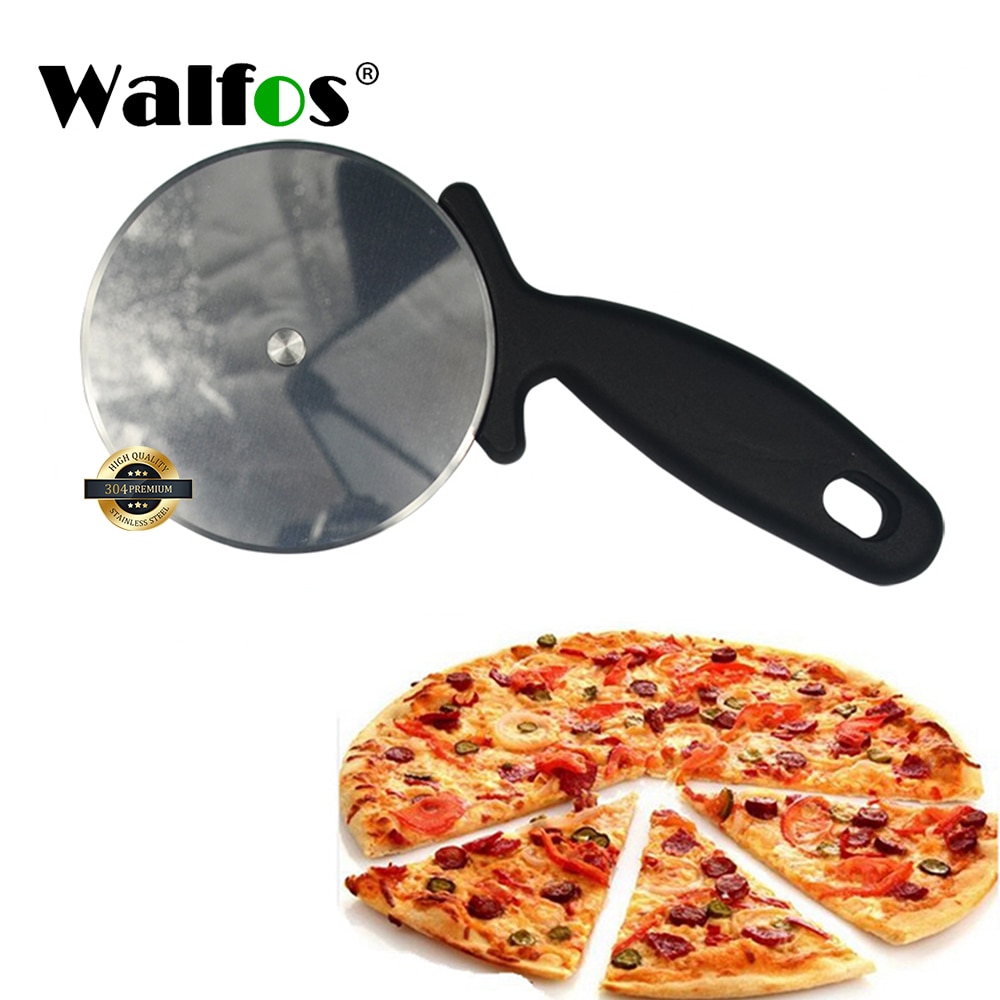 WALFOS Food Grade Stainless Steel Pizza Cutter Round Shape Household Pizza Single Wheels Cake Bread Knife Cutters Pizza Tools