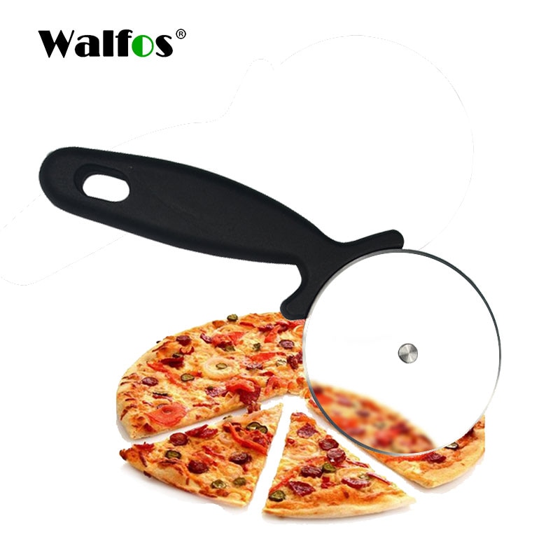 WALFOS Food Grade Stainless Steel Pizza Cutter Round Shape Household Pizza Single Wheels Cake Bread Knife Cutters Pizza Tools