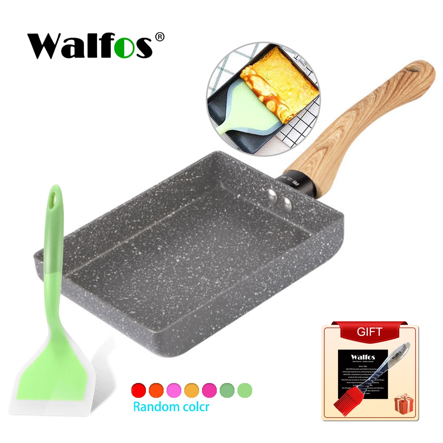 Walfos Frying Pan Tamagoyaki Omelette Black Non Stick Pan Fry Egg Pan Pancake Kitchen Pot Maker Breakfast Pot Mini Cook|Pans| - AliExpress