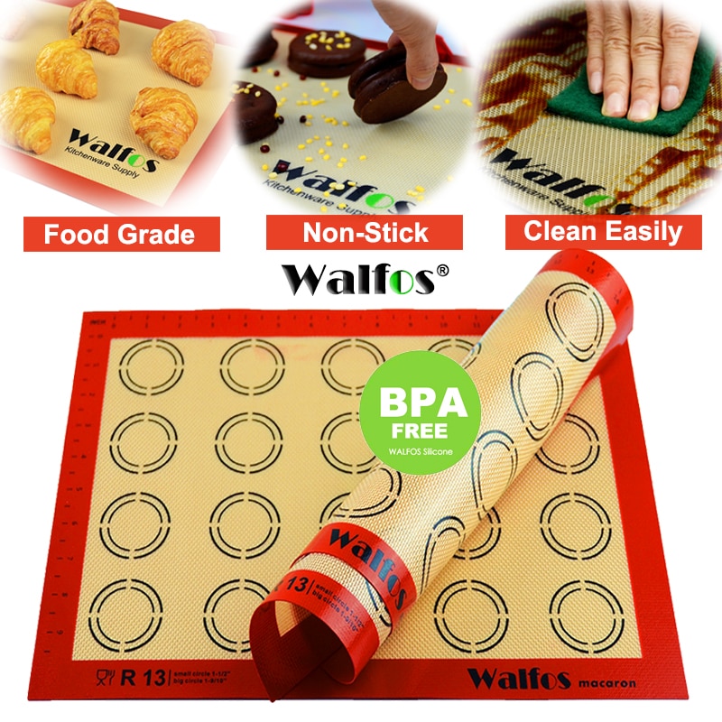 WALFOS Non Stick Silicone Baking Mat Pad Sheet Baking Pastry Tools Rolling Dough Mat Large Size for Cake Cookie Macaron|Baking Mats & Liners| - AliExpress