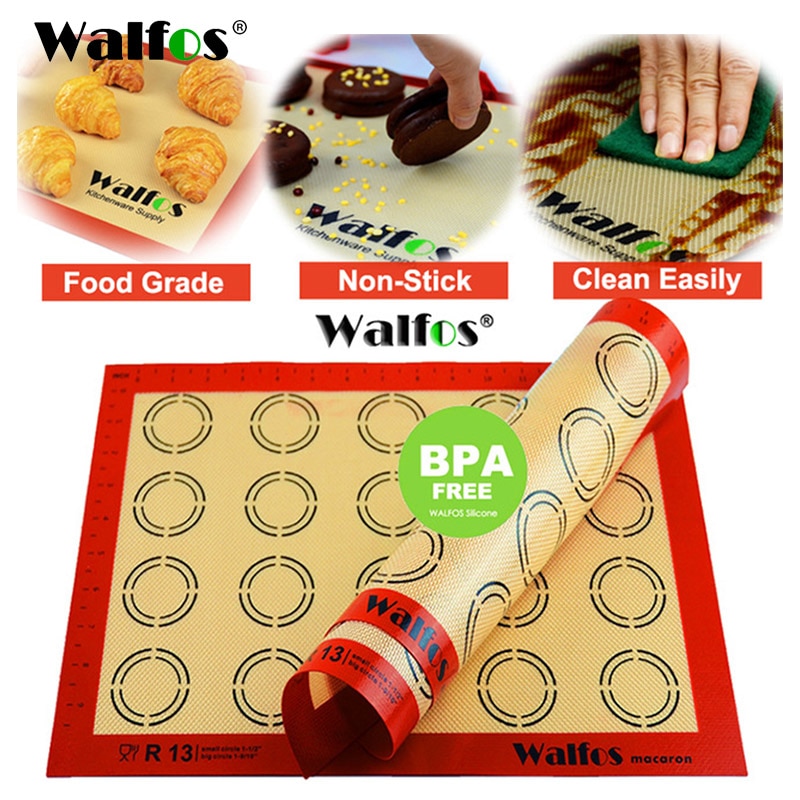 WALFOS Non Stick Silicone Baking Mat Pad Sheet Baking Pastry Tools Rolling Dough Mat Large Size For Cake Cookie Macaron|Baking Mats & Liners| - AliExpress