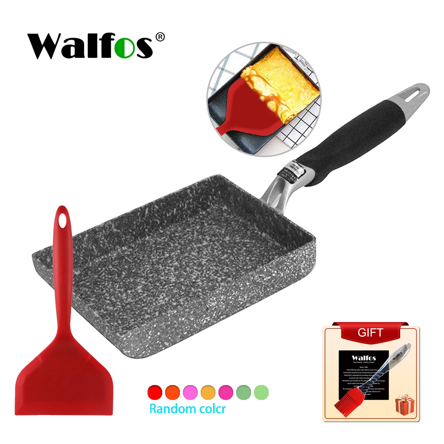 Walfos Square Non Stick Fried Eggs Pans Aluminium Alloy Japanese Style Frying Pan Fried Eggs Pans Maker Breakfast Pot Mini Cook|Pans| - AliExpress