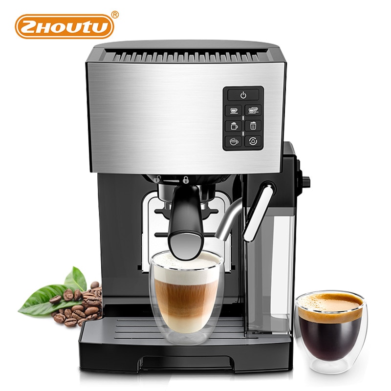 Zhoutu Espresso Coffee Maker Cappuccino Machine 19 Bar Fast Heating System with Powerful Milk Tank,One Touch Brewing Espresso|Coffee Makers| - AliExpress